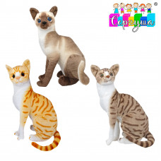 Котик реалистичный 30см. мягкая игрушка, микс